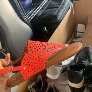 Women’s coral orange sandals size 10